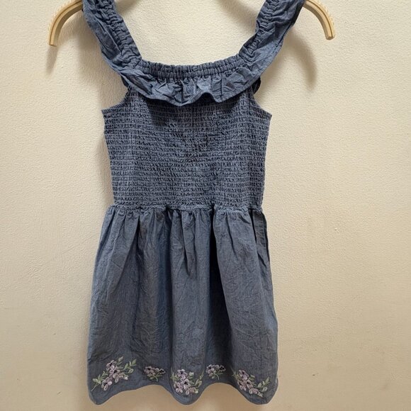 Girls Chambray Sundress with Embroidery size 12 - Picture 3 of 5